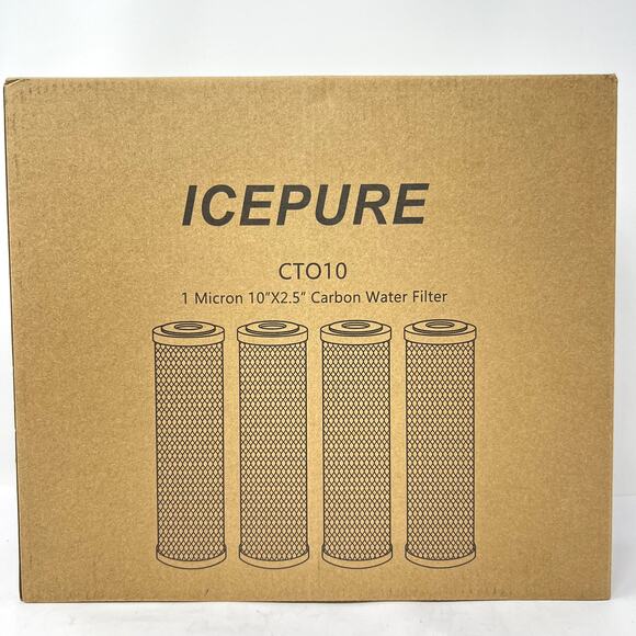4x IcePure CT010 1 Micron 10.5”X12”X3" Carbon Water Filter Cartridge Replacement - Picture 2 of 5
